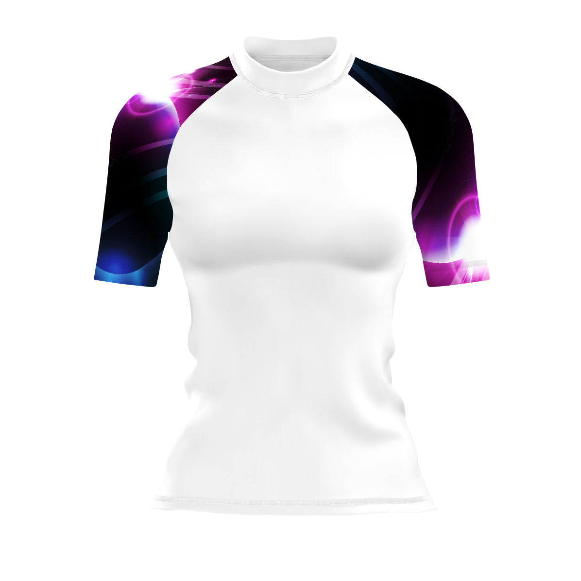 White Galaxy - Women's Surf UPF50+ Short Sleeve Rash Guard