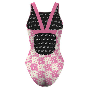 Pink Plaid Stars - Classic Strap Swimsuit