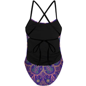 Purple Mandala - Tieback One Piece Swimsuit