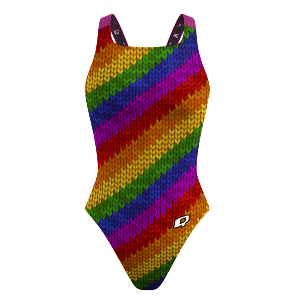 Crochet Rainbow Classic Strap Swimsuit