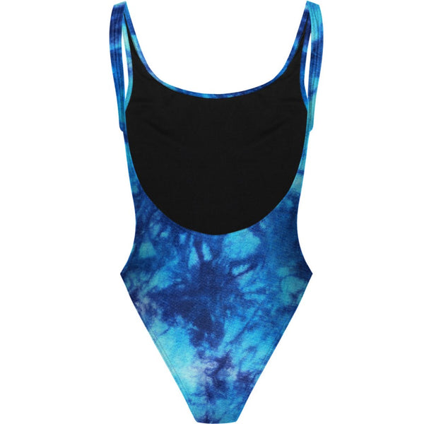 Tie Dye Blue - High Hip One Piece Swimsuit