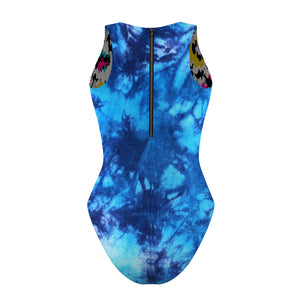 Tie Dye Blue/Flor Women Waterpolo Reversible Swimsuit Classic Cut