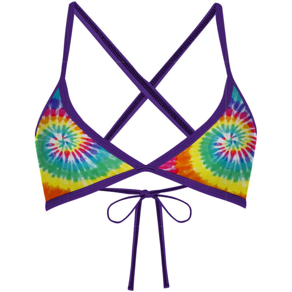 Tie Dye Colors Tieback Bikini Top