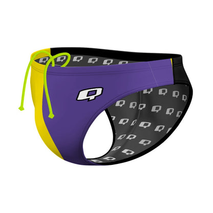 Tricolor Yellow and Purple Waterpolo Brief