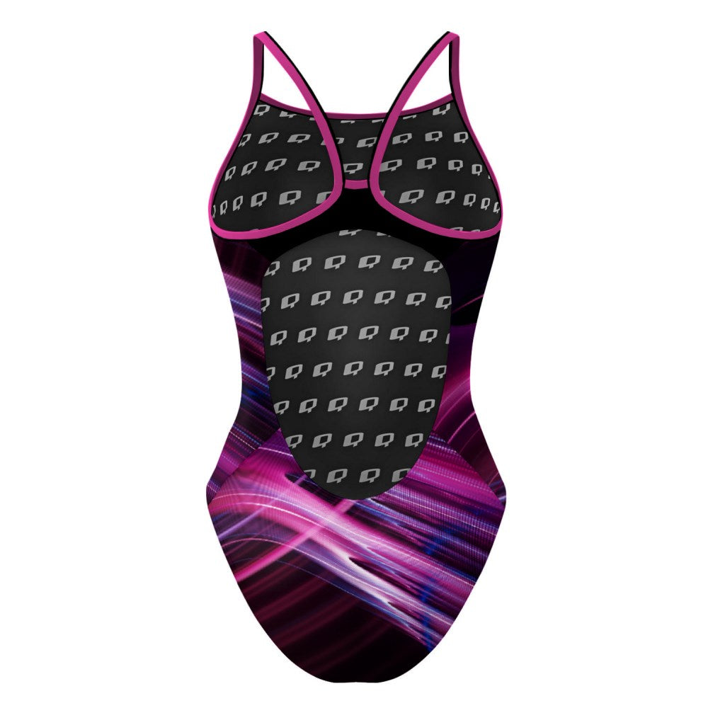 Purple Odyssey Skinny Strap Swimsuit