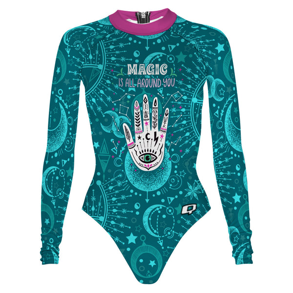Cosmic Teal Magic- Surf Swimming Suit Classic Cut