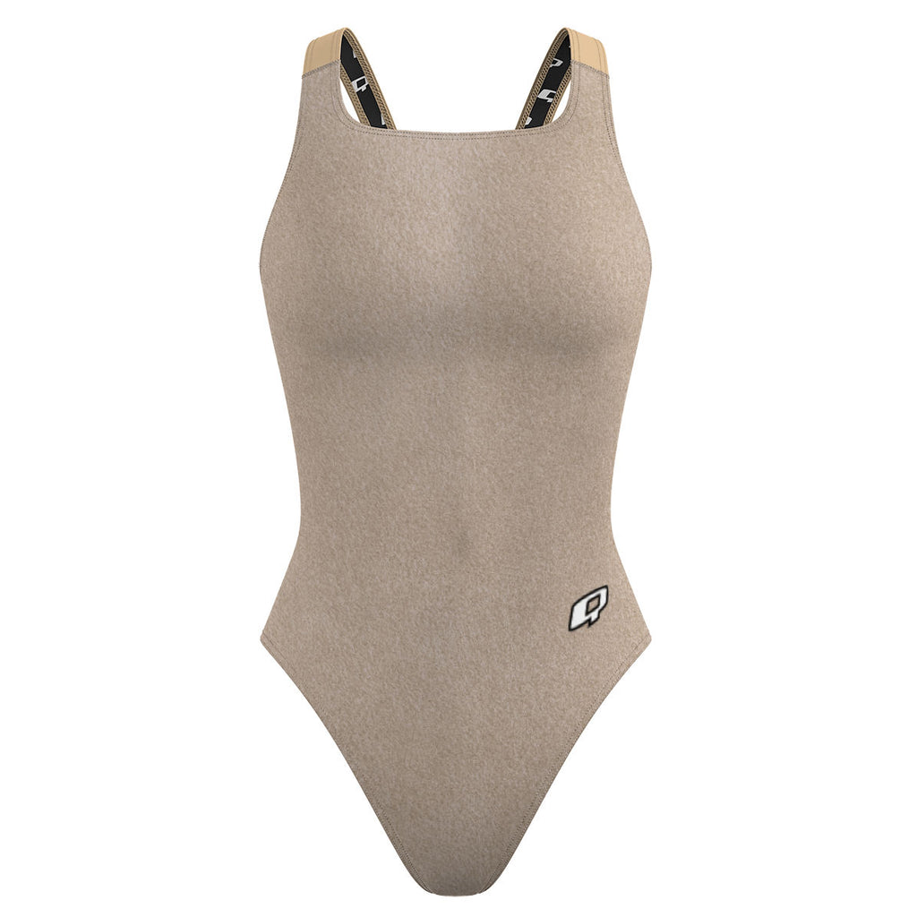 Beige Suede - Classic Strap Swimsuit