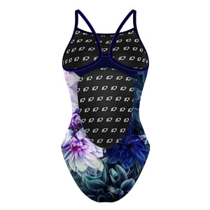 Purple Dahlias - Skinny Strap Swimsuit
