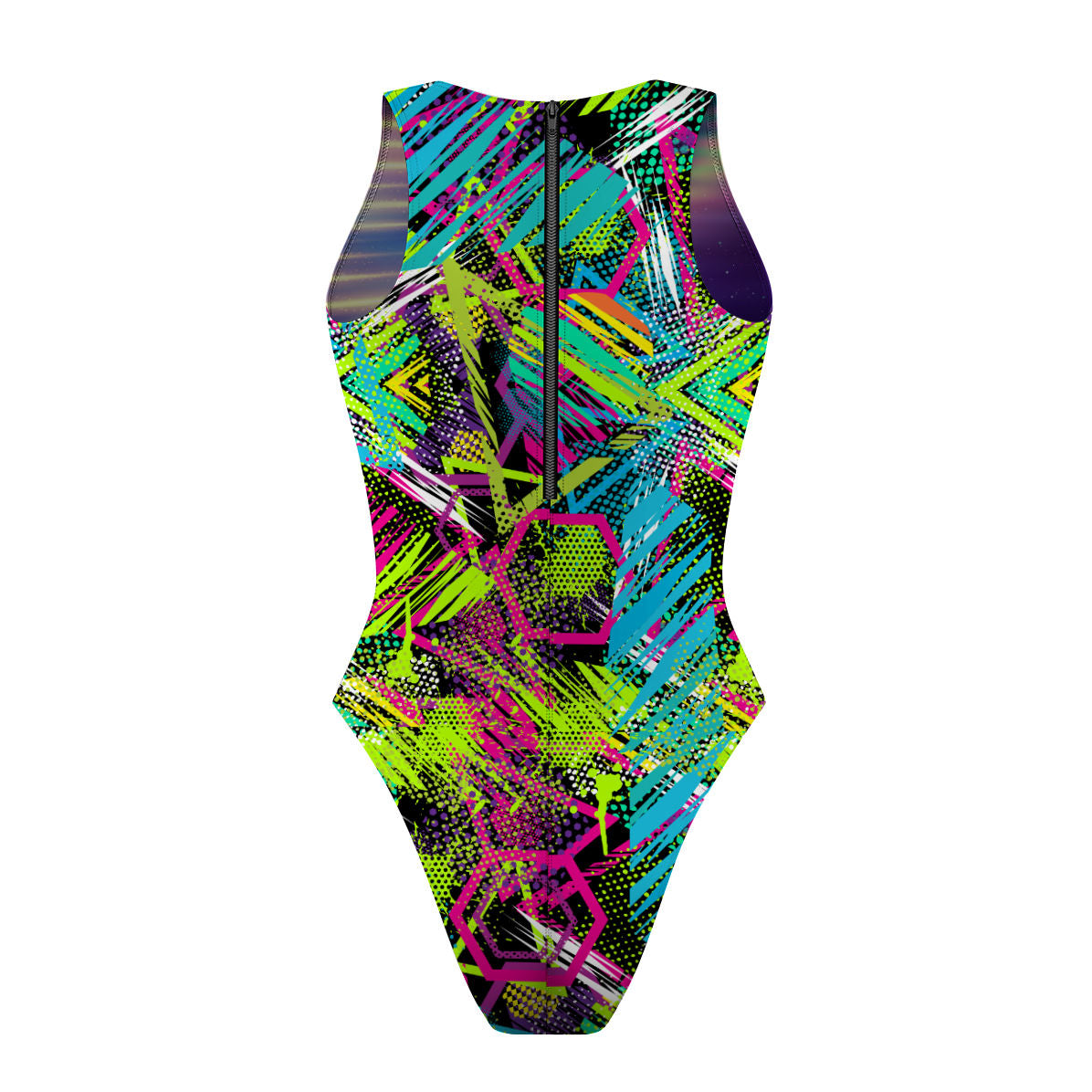 Geometry Dash/Light Speed - Women Waterpolo Reversible Swimsuit Cheeky Cut