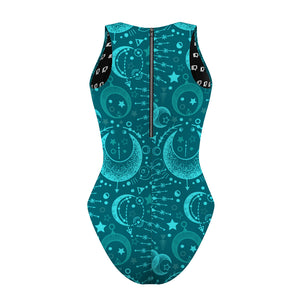 Cosmic Teal Magic - Women's Waterpolo Swimsuit Classic Cut