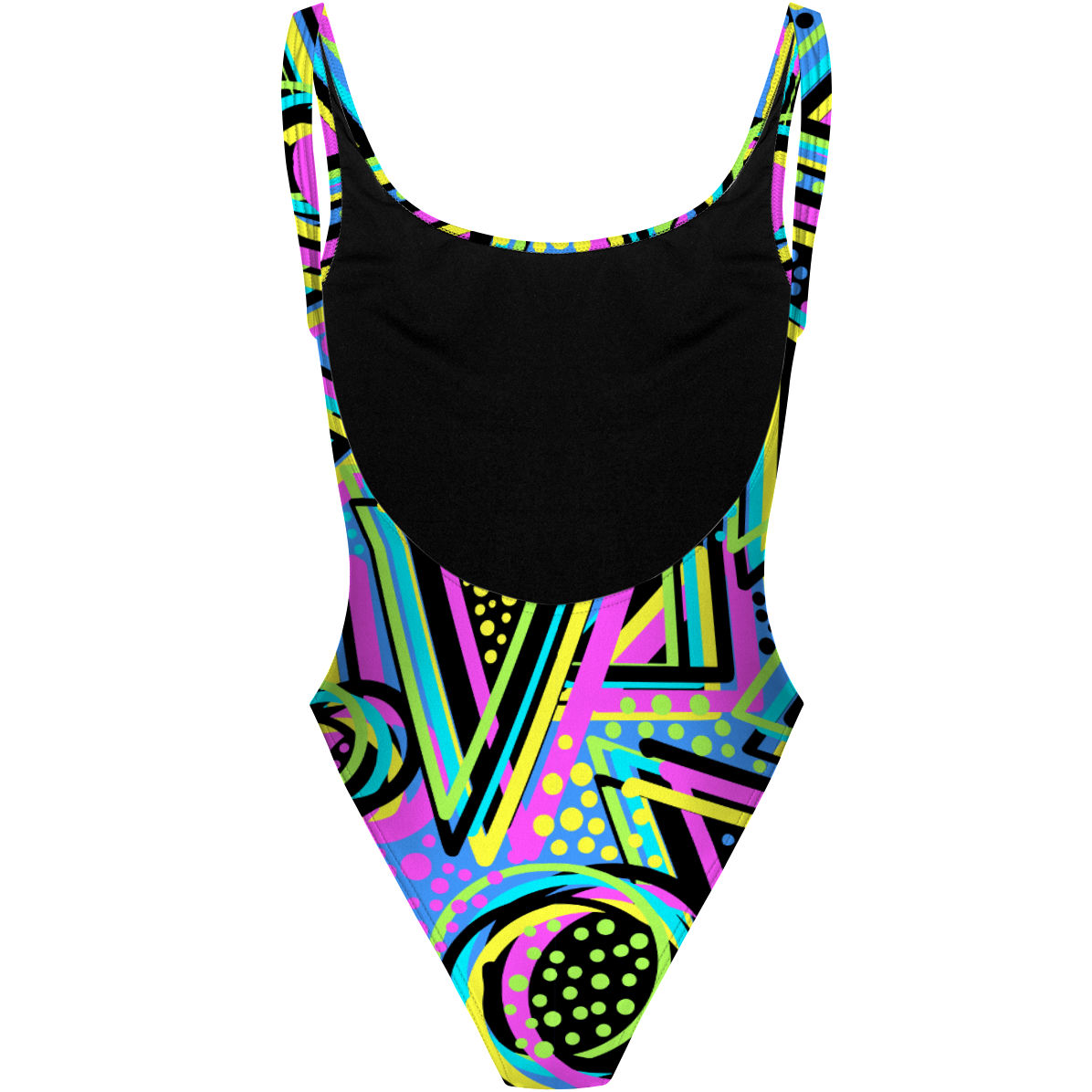 Purple 80s - High Hip One Piece Swimsuit