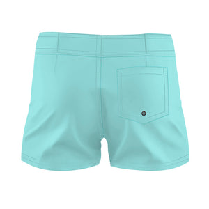 Mint Green Solid Color - Women Board Shorts