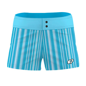 Light Blue Vertical Stripes - Women Board Shorts