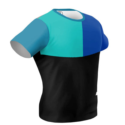 Tricolor Black, Turquoise and Blue Performance Shirt