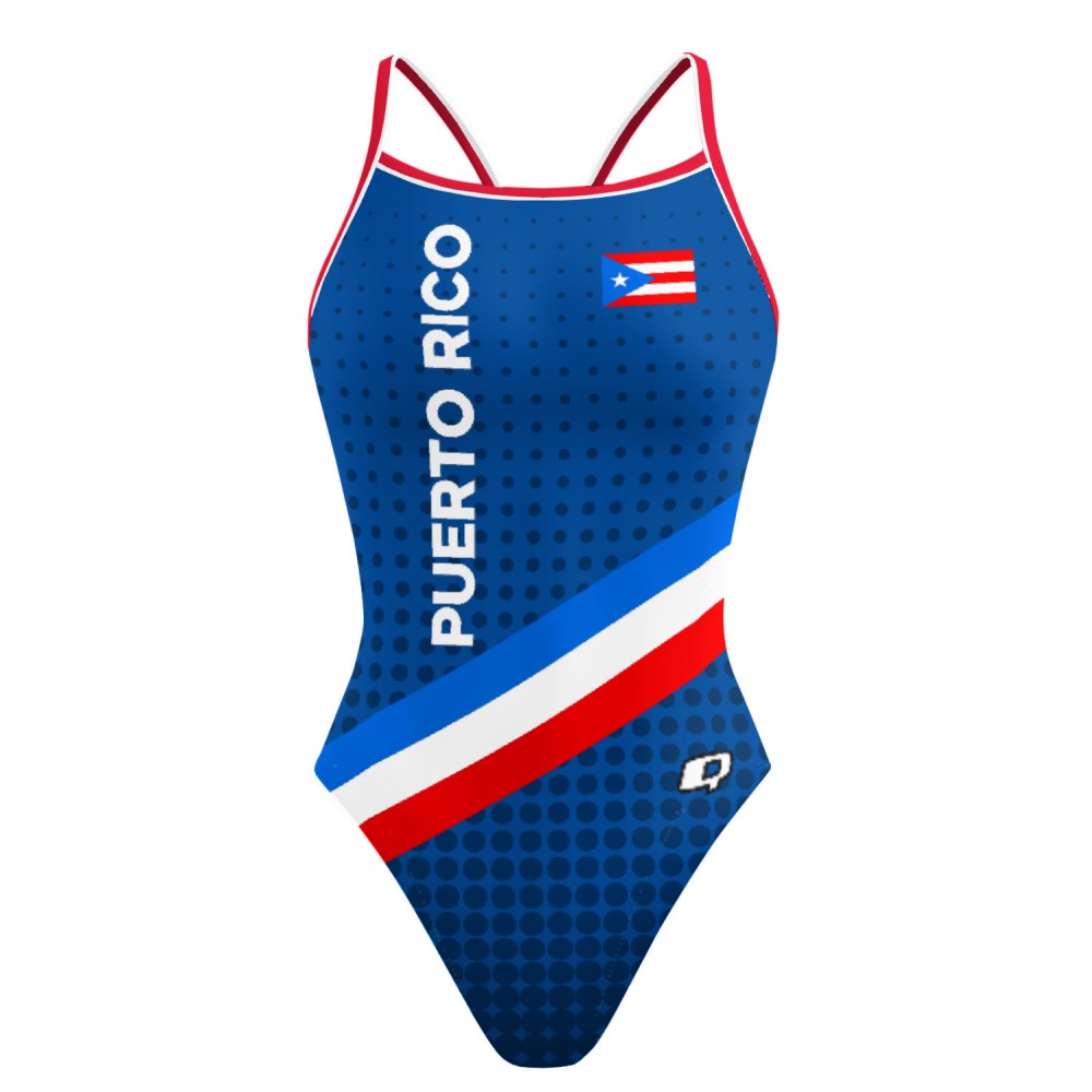 GO PUERTO RICO Skinny Strap Swimsuit