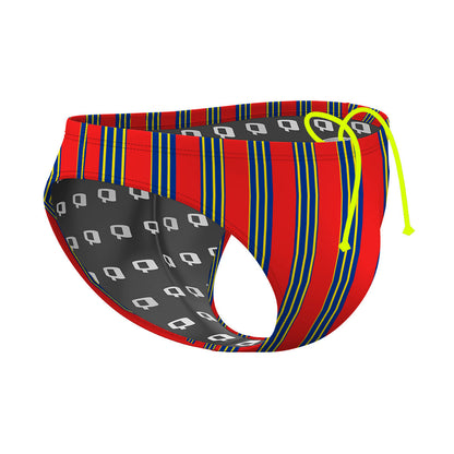 Royal Stripes V1 Red Horizontal 180 Yellow - Waterpolo Brief Swimsuit