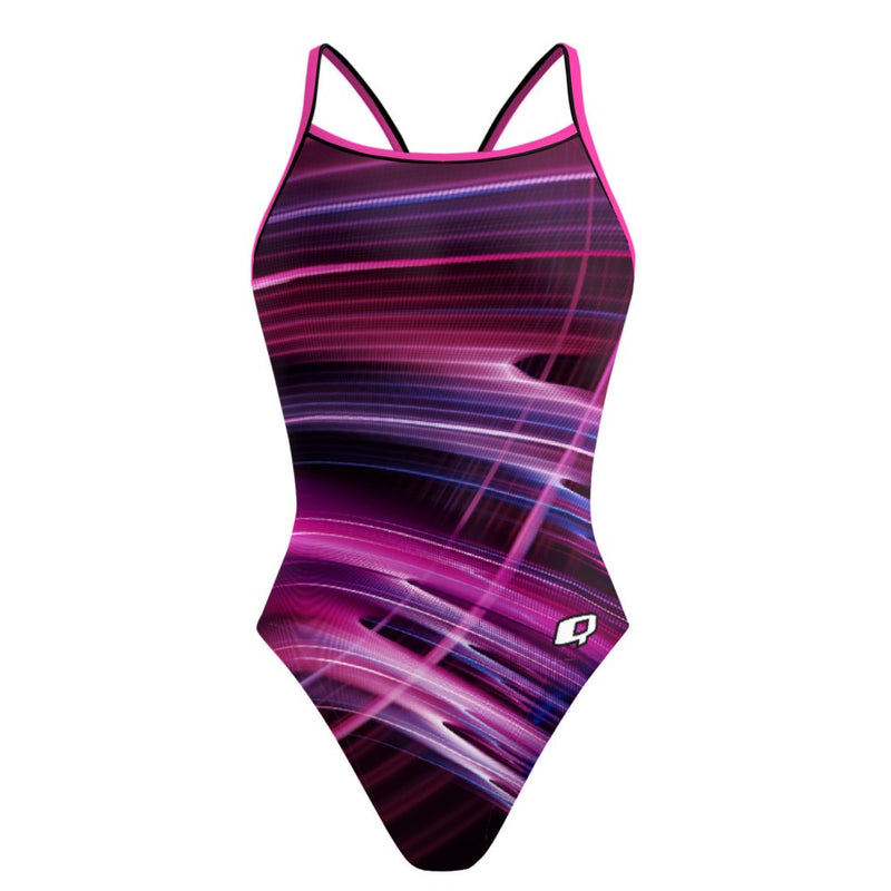 Purple Odyssey Skinny Strap Swimsuit