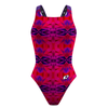 Kaleido Red Classic Strap Swimsuit
