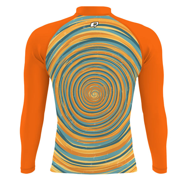 Blue and Yellow Sunset V1 - Men's Surf UPF50+ Long Sleeve Rash Guard