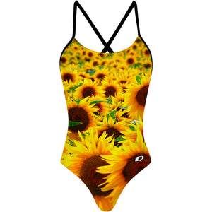 Sunny Sunflowers - Tieback One Piece Swimsuit
