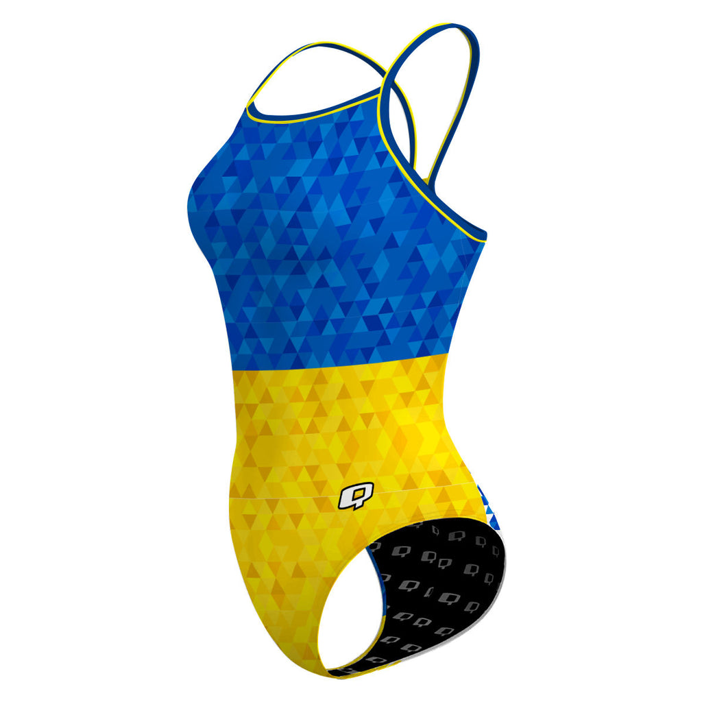 Ukraine Skinny Strap Swimsuit