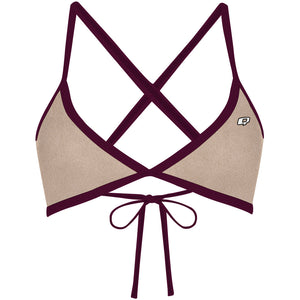 Beige Suede - Tieback Bikini Top