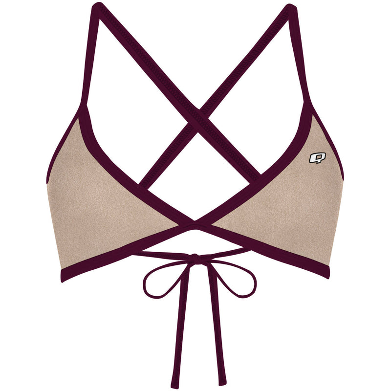 Beige Suede - Tieback Bikini Top
