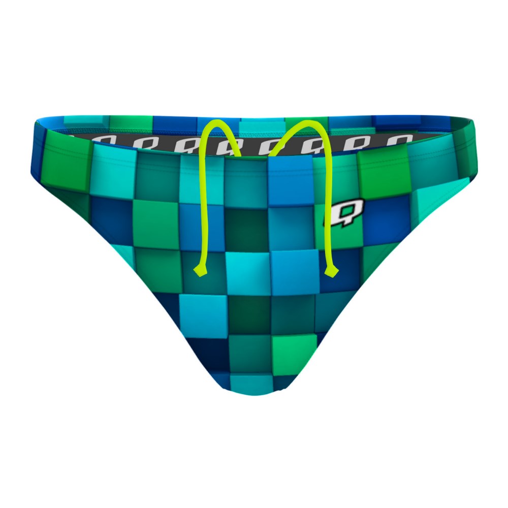 Cubes Teal - Waterpolo Brief