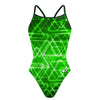Neon Alien Skinny Strap Swimsuit