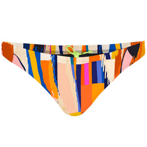 Sunset Orange Squares - Tieback Bikini Bottom