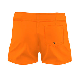 Orange Solid Color - Women Board Shorts
