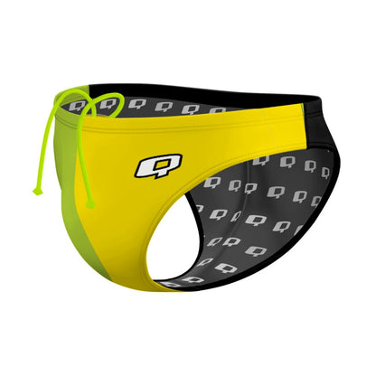 Tricolor Black, Green and Yellow Waterpolo Brief