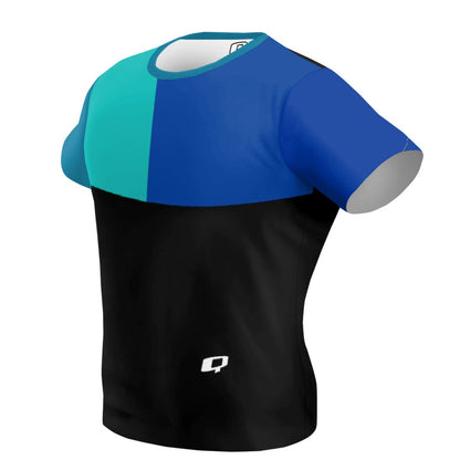 Tricolor Black, Turquoise and Blue Performance Shirt