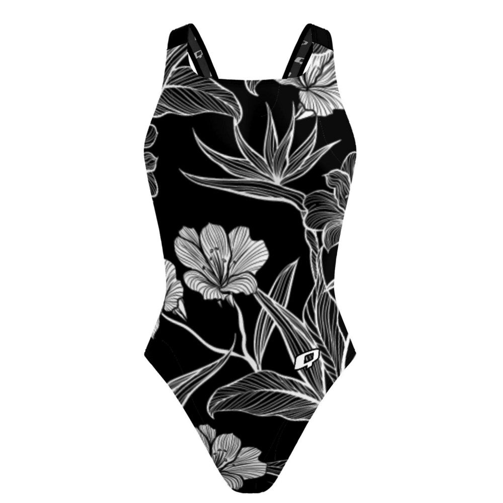 Black and White Flower Classic Strap
