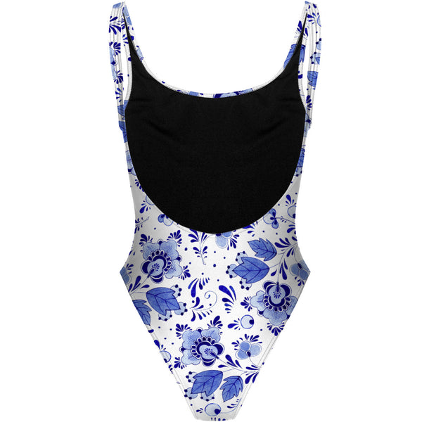 Delft Blue - High Hip One Piece Swimsuit