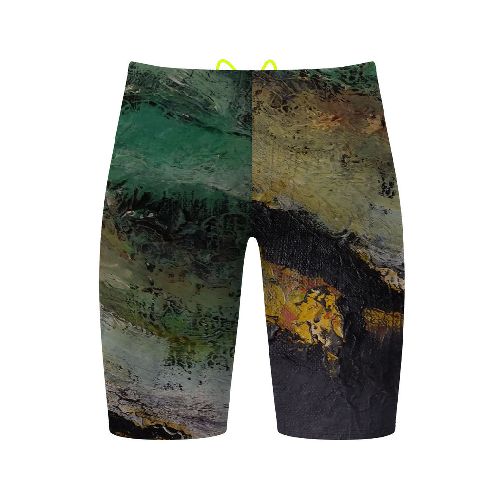 Green Oil On Canvas - Jammer Swimsuit