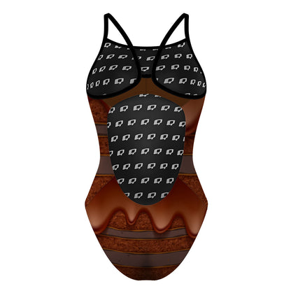 Chocolate Layer Cake Skinny Strap Swimsuit