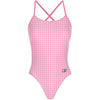 Pink Plaid - "X" Back Swimsuit