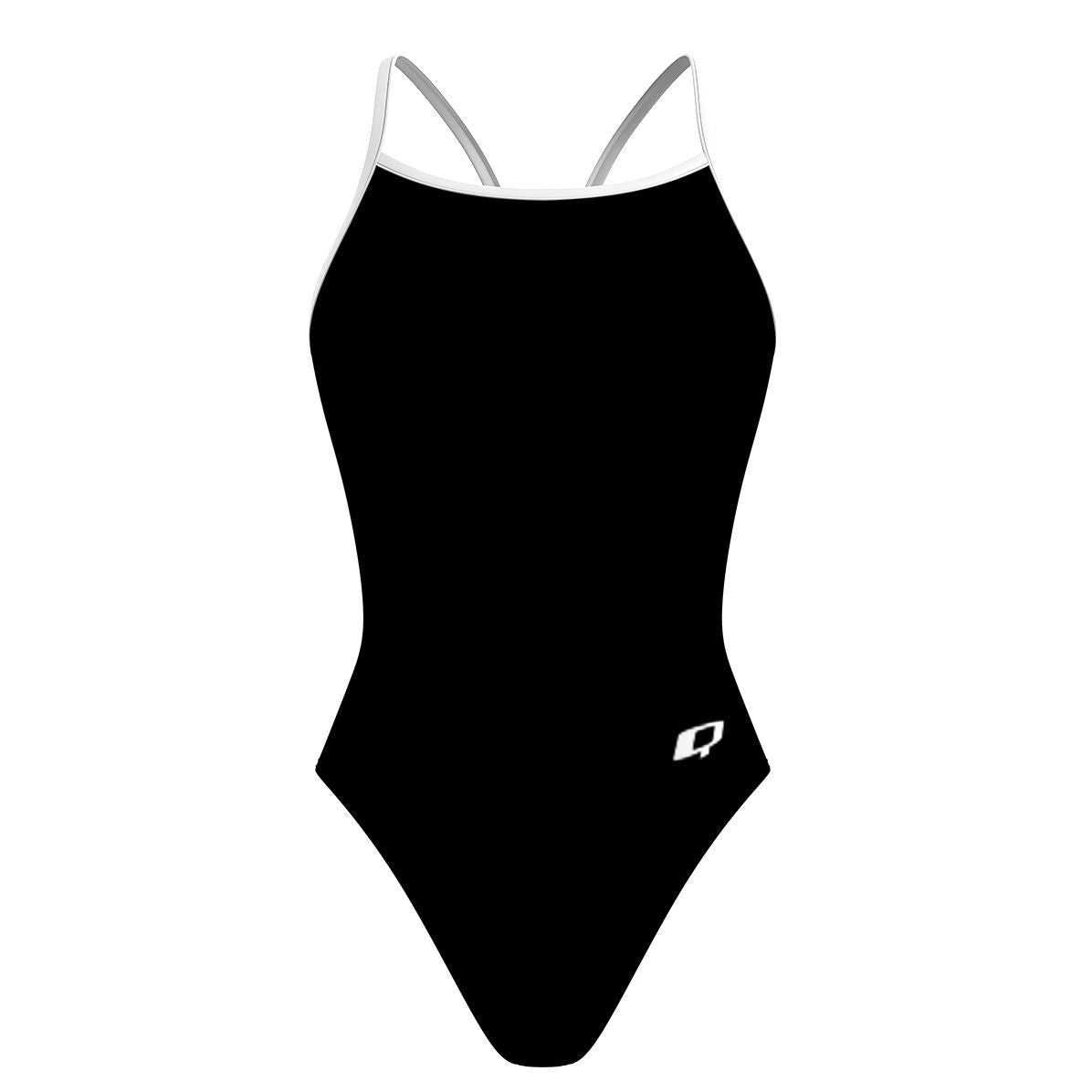Solid Black - Skinny Strap Swimsuit