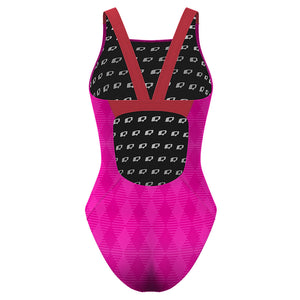 Hot Pink Plaid - Classic Strap Swimsuit