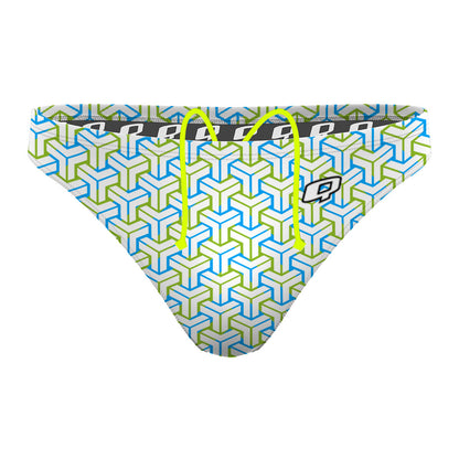 Diva One Way Verde Guia Texture 6 White - Waterpolo Brief Swimsuit