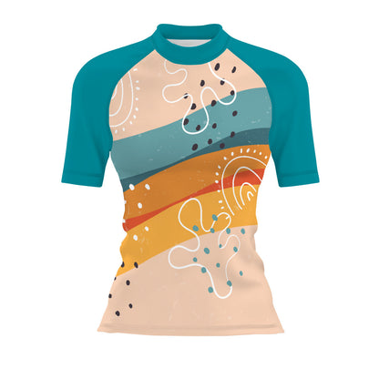 Sunset Strips V1 - Women's Surf UPF50+ Short Sleeve Rash Guard