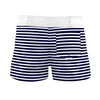 White & Navy Simple Stripes - Women Board Shorts