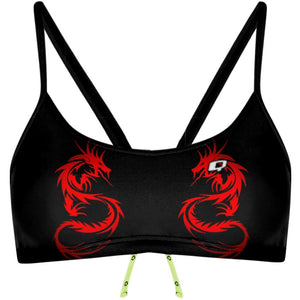 Red Dragon Bandeau Bikini Top