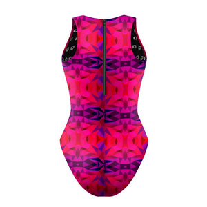Kaleido Red - Women Waterpolo Swimsuit Classic Cut