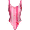 Pink Stripes - High Hip One Piece Swimsuit
