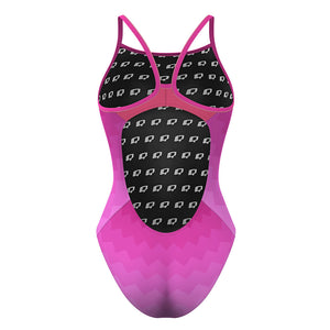 Pink Waves - Skinny Strap Swimsuit