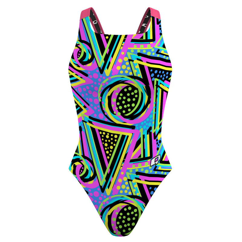 Purple 80s - Classic Strap Swimsuit