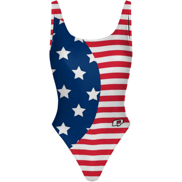 Stars and Stripes - High Hip One Piece Swimsuit