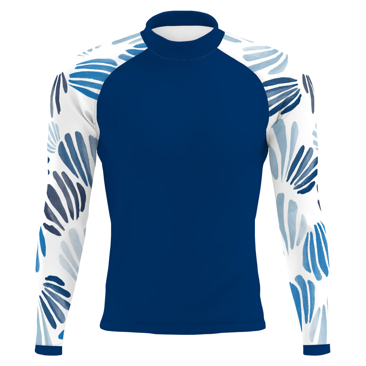 Men's Rash Guard Blue Blue Shells - Men's Surf UPF50+ Long Sleeve Rash Guard